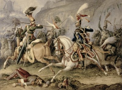 معركة الفرسان ، 1830 (مرحاض فوق قلم رصاص مع غواش على ورق) بواسطة وليام هيث